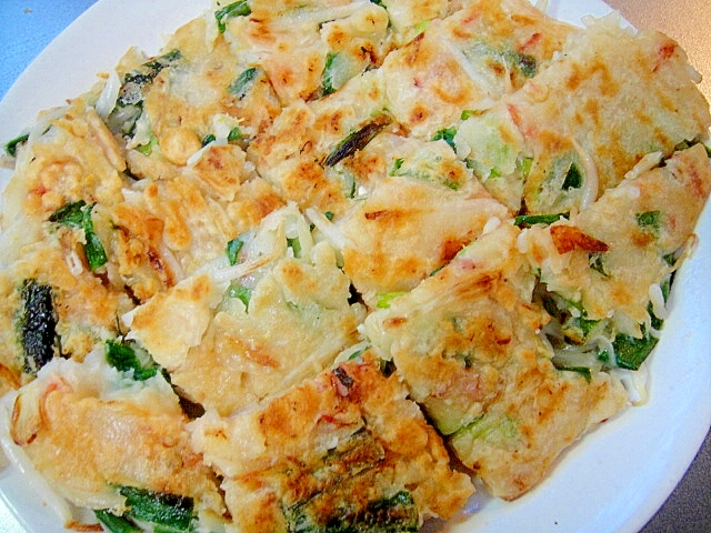 たっぷりもやしとニラのチヂミ レシピ 作り方 By Mint74 楽天レシピ