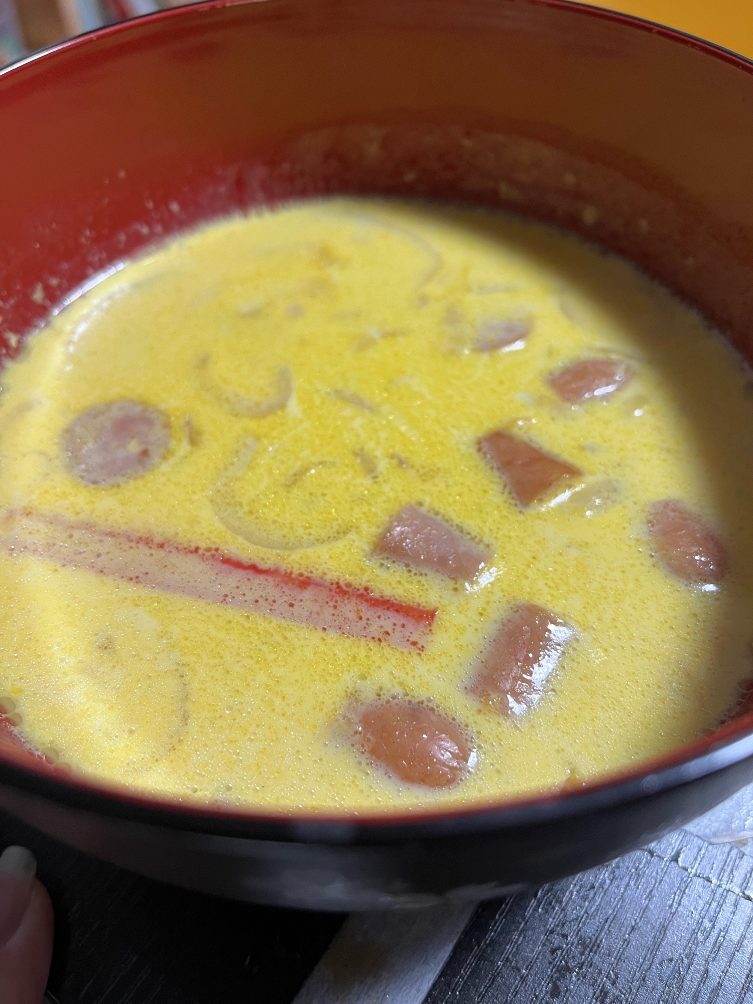かぼちゃの煮物の残りで作ったスープ