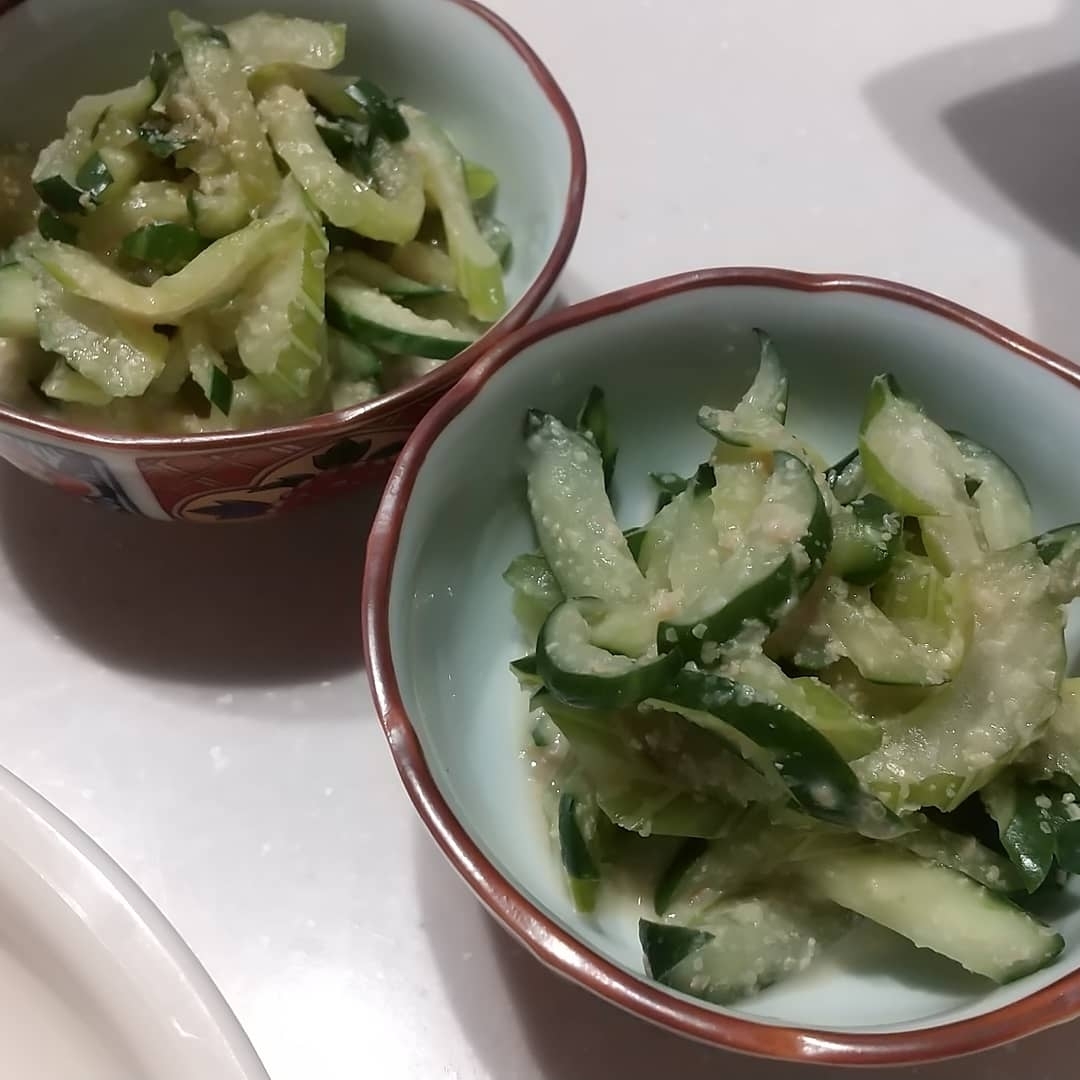 簡単に副菜❗️胡瓜とセロリのごまだれ和え