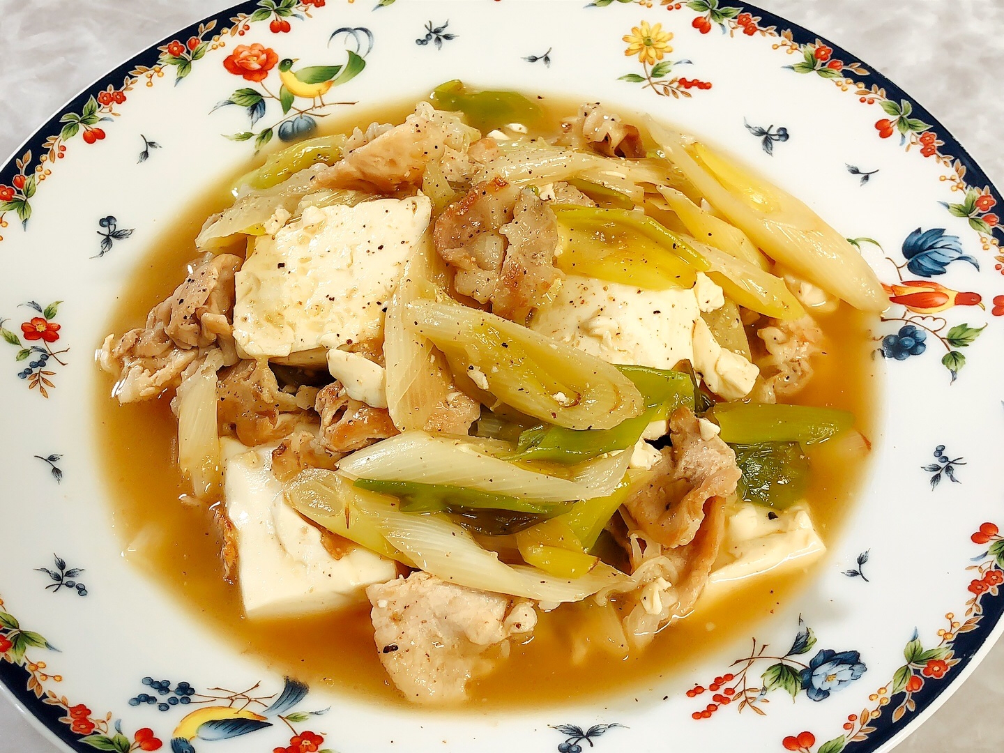 【白麻婆豆腐】中華♪豚肉と豆腐とねぎの炒め煮♪