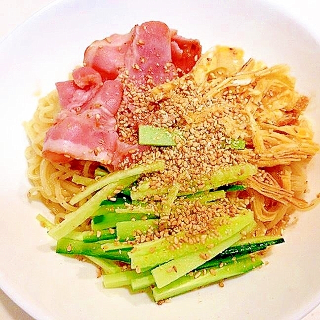 たまにはベーコンで作りましょう☆美味しい冷やし中華