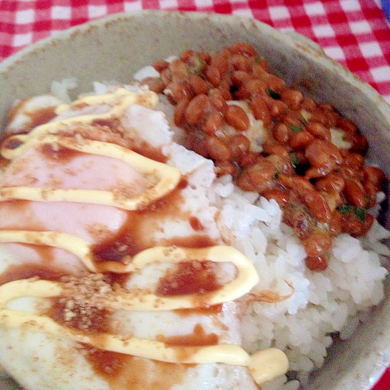 納豆&目玉焼き丼★