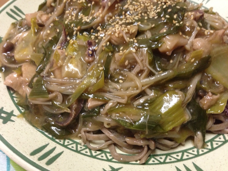 新しい蕎麦の食べ方♬あんかけ蕎麦☆残り物で作れる☆