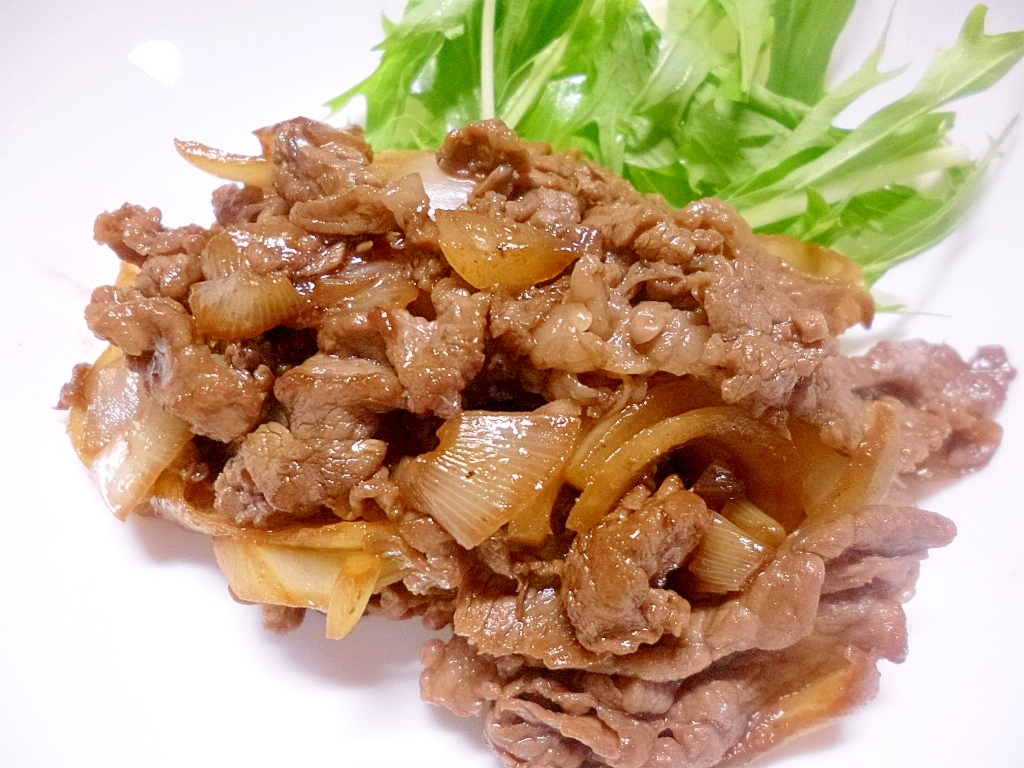 かんたん!おつまみ!牛肉と玉ねぎの甘辛焼き