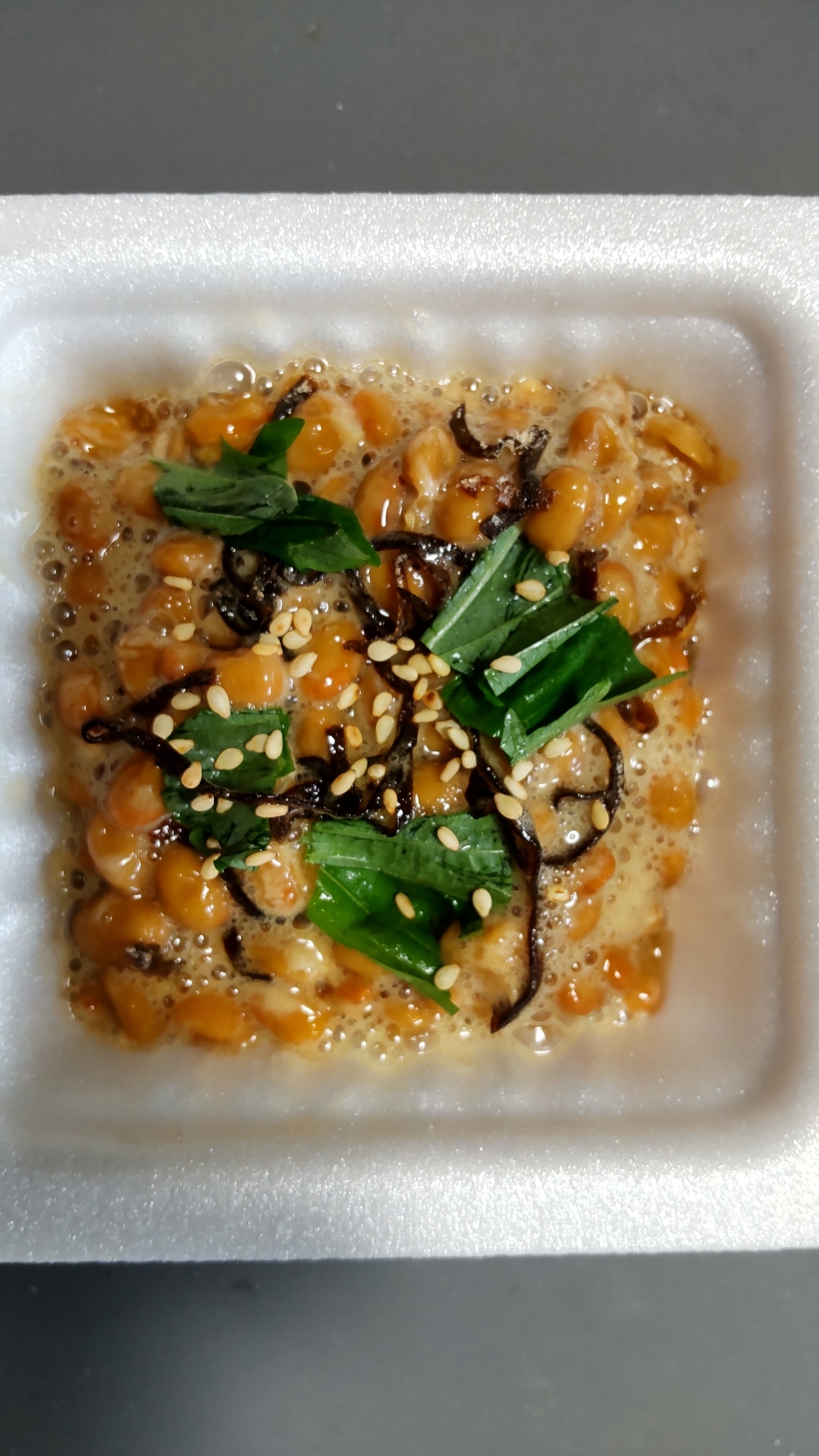 大葉塩昆布ごまの納豆