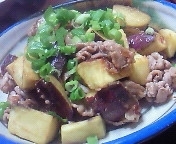 おはよう～久しぶりですね（＾＾）
季節に合ったレシピ、サツマイモと豚肉がマッチしていて、私大好き味でしたよ♪さすがleopooさん（＾＾）ごちそうさまでした。