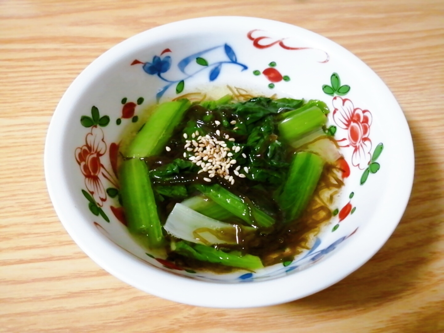 レンジで簡単☆小松菜ともずくの和え物