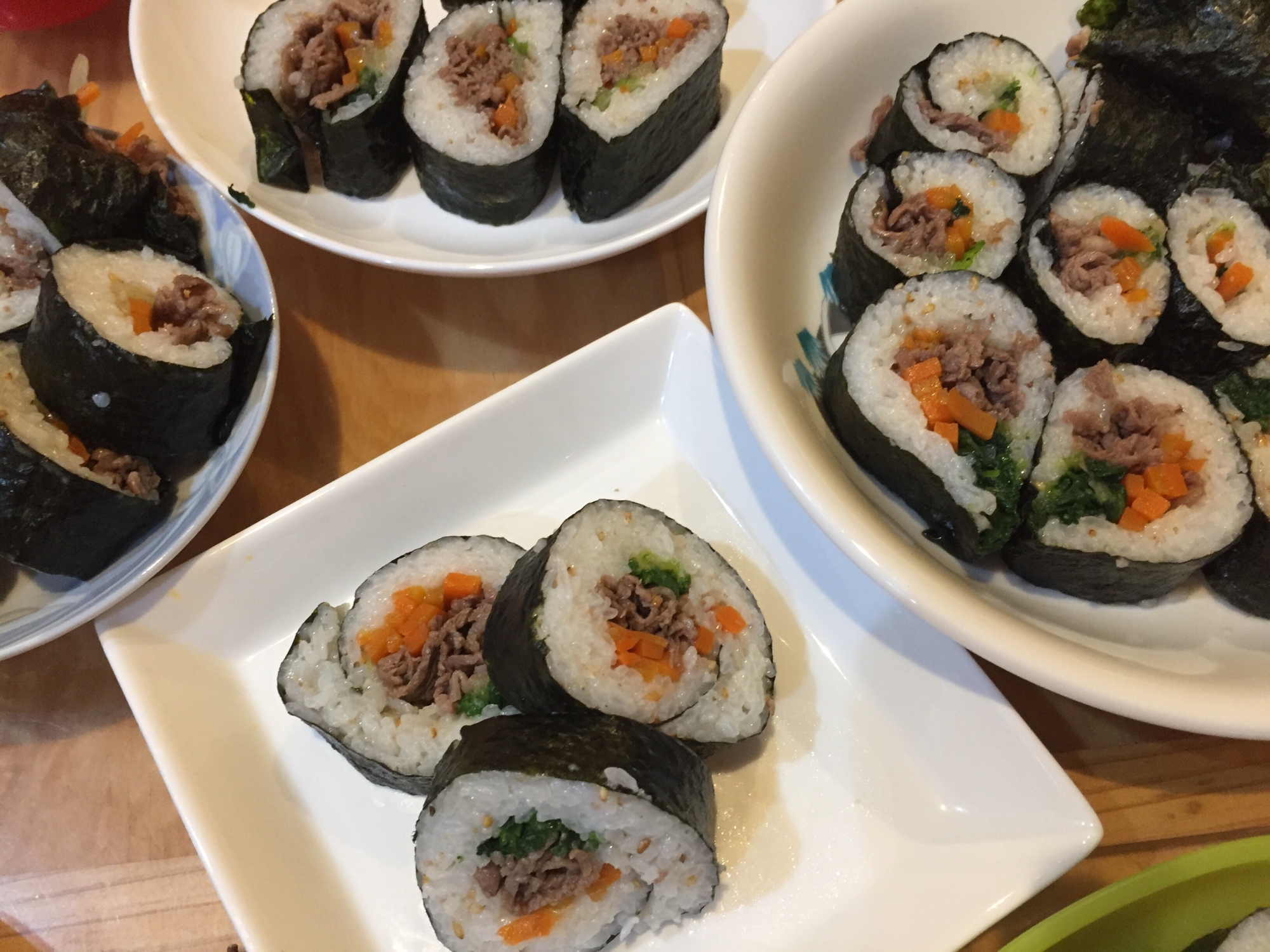 炊きたてご飯と甘辛牛肉♩絶対美味しいキンパ