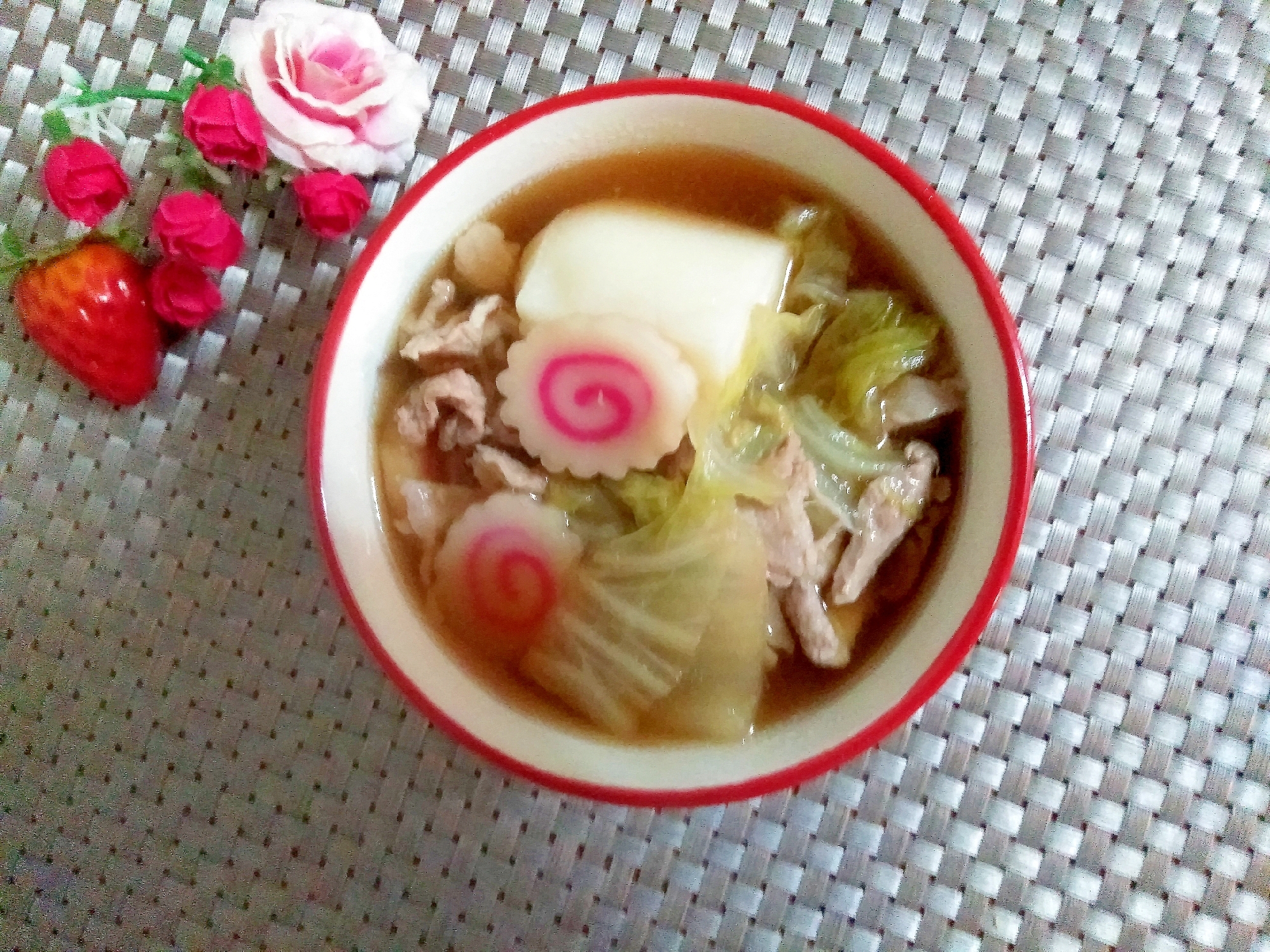 がっつり！白菜と豚肉の麺つゆ雑煮