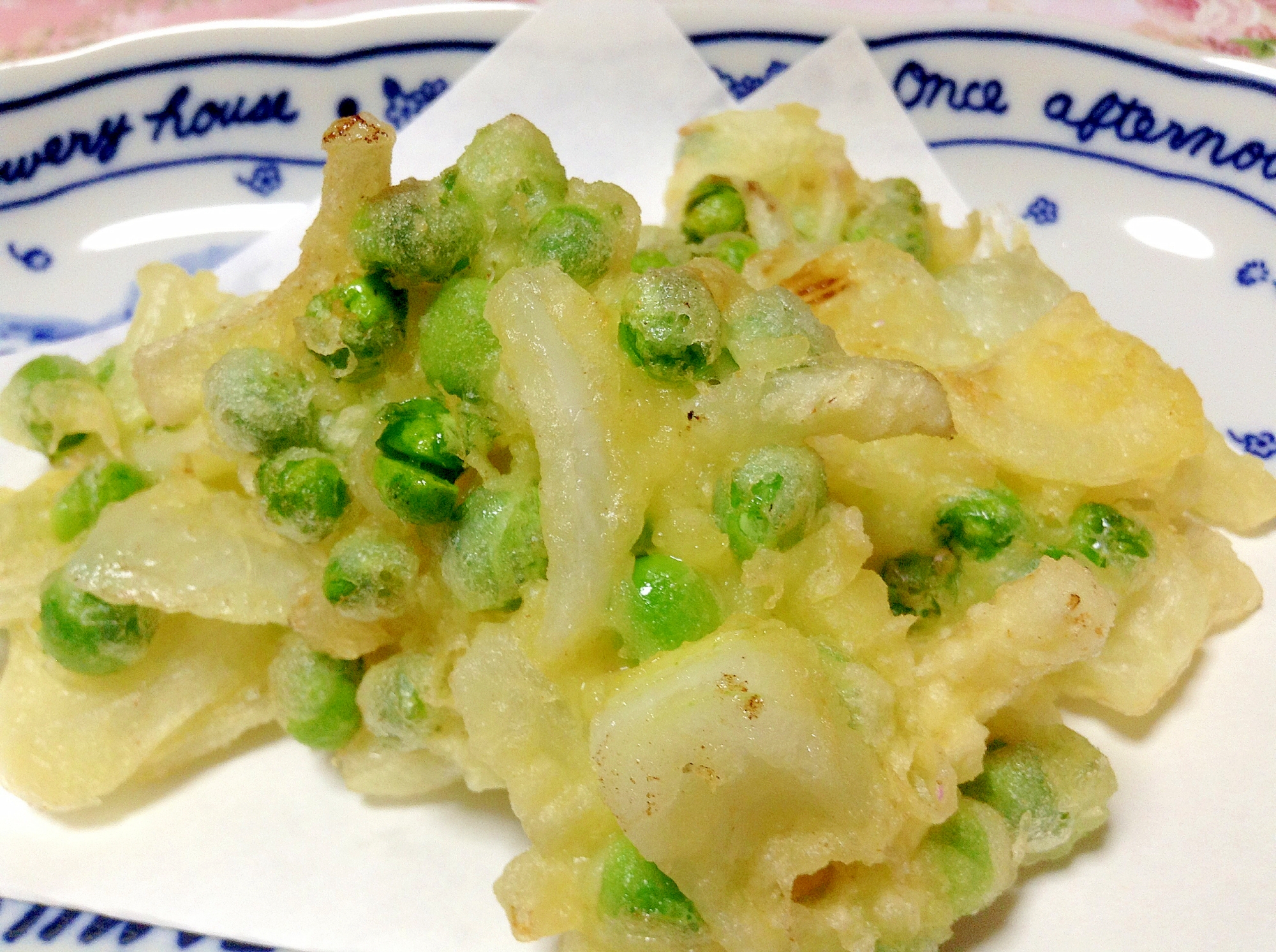 えんどう豆と新玉ねぎのかき揚げ レシピ 作り方 By やなママ 楽天レシピ