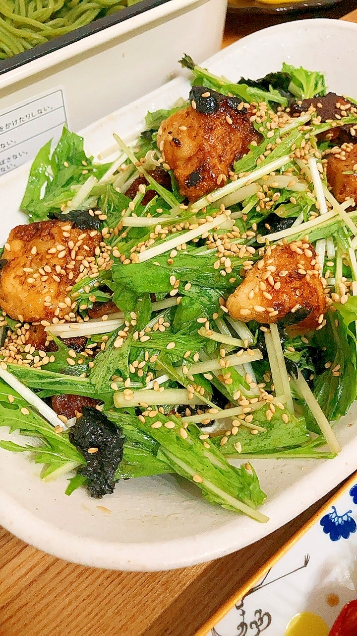 カリホク♪揚げ長芋と水菜のサラダ