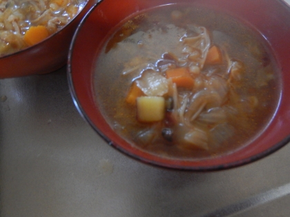 カレールー1つで作る野菜スープ