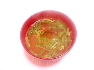 ニラとごぼうのお味噌汁