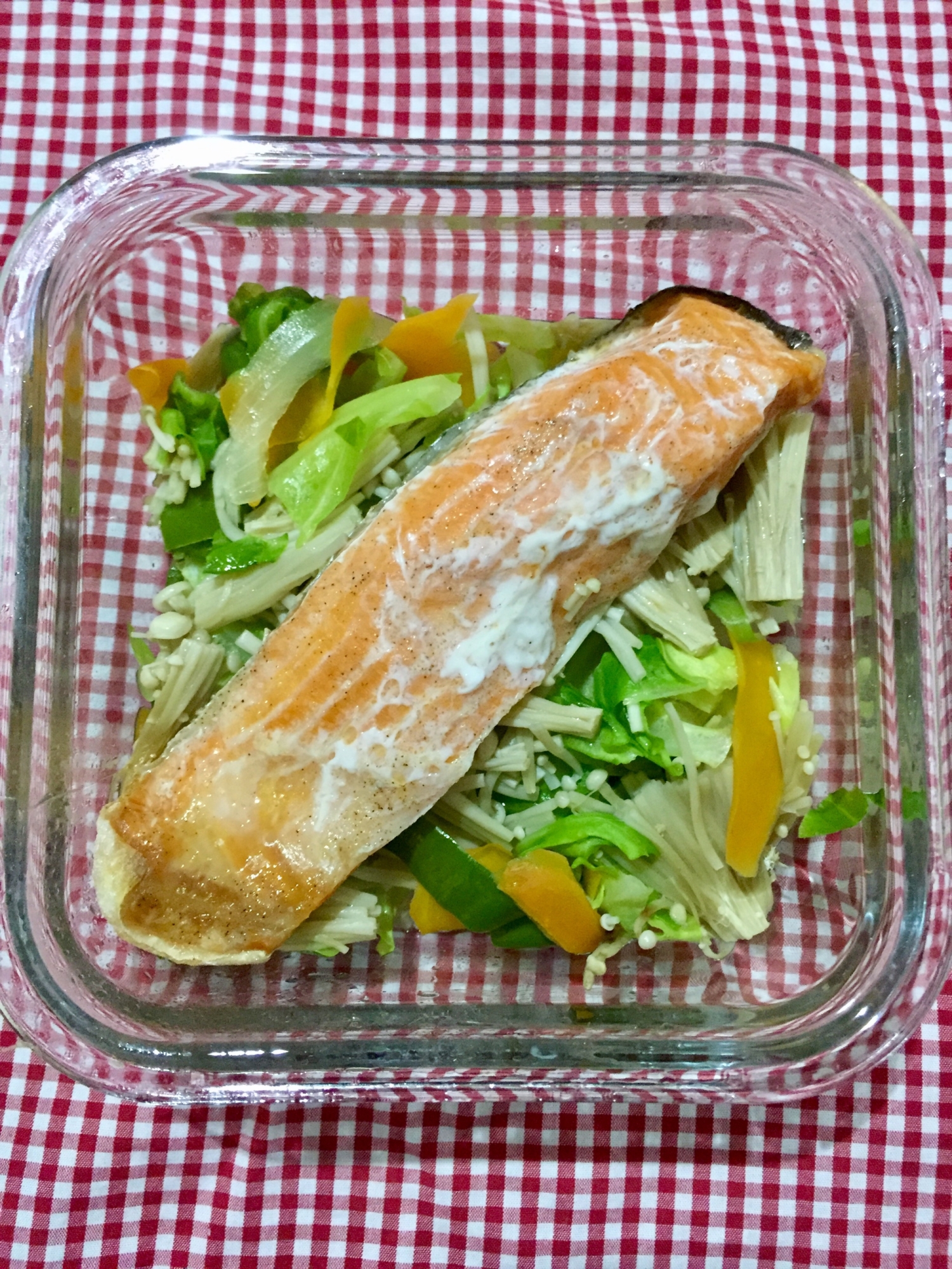たっぷりお野菜と鮭のレンジ蒸し⌘母の日♡