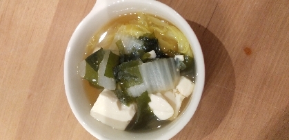 白菜、椎茸の味噌汁