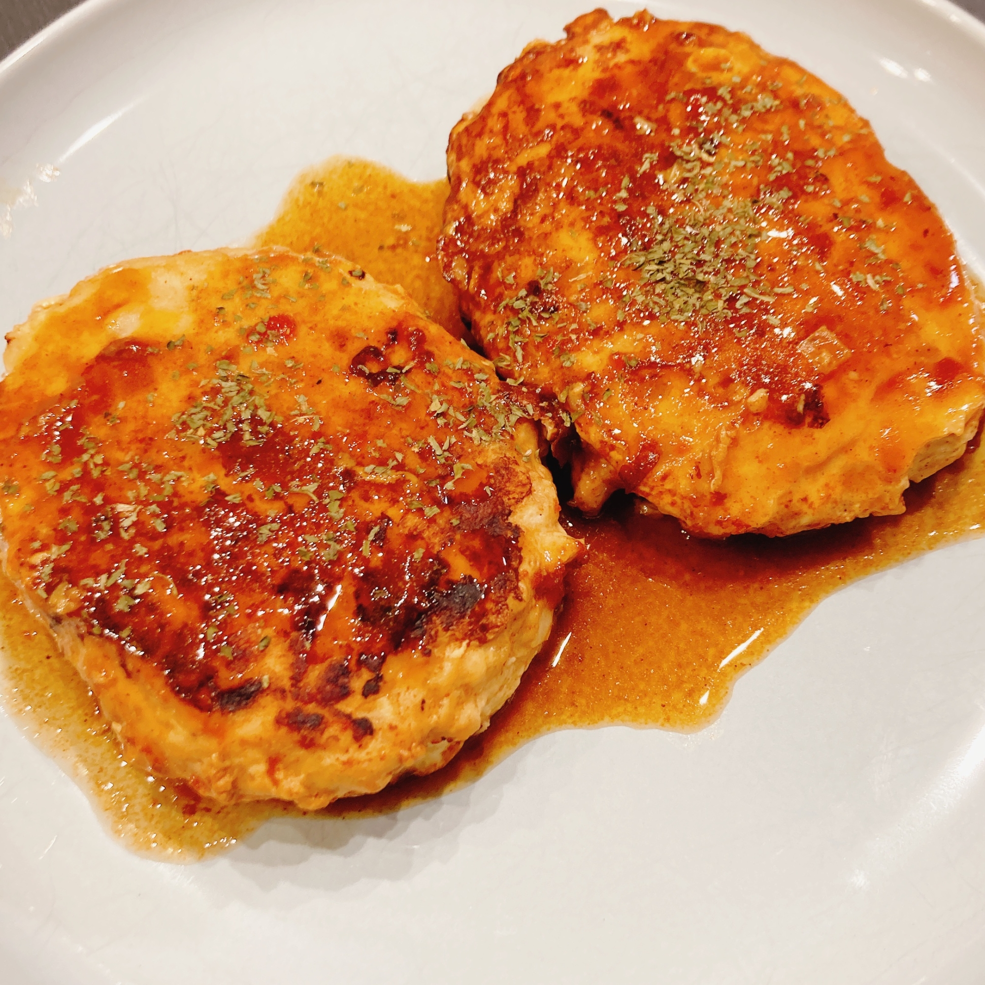 ワンパン☆鶏ひき肉と豆腐の煮込みハンバーグ