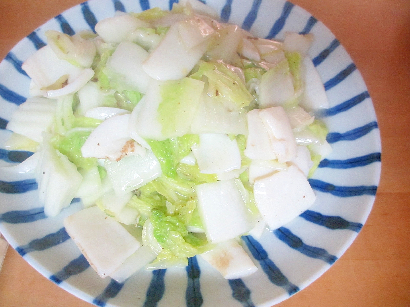 イカと白菜の生姜マヨ炒め