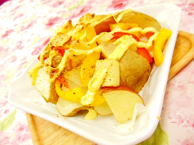 ❤馬鈴薯とカラーピーマンと林檎のマヨ焼き❤