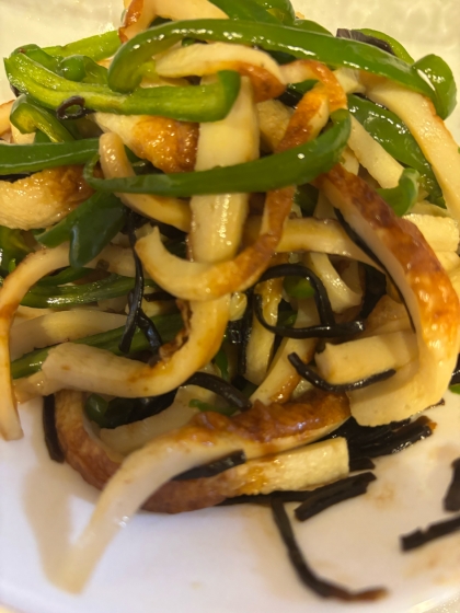 レンジで簡単♪ピーマンとちくわの塩昆布ナムル〜
