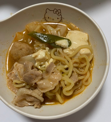 キムチ鍋の残りラーメン