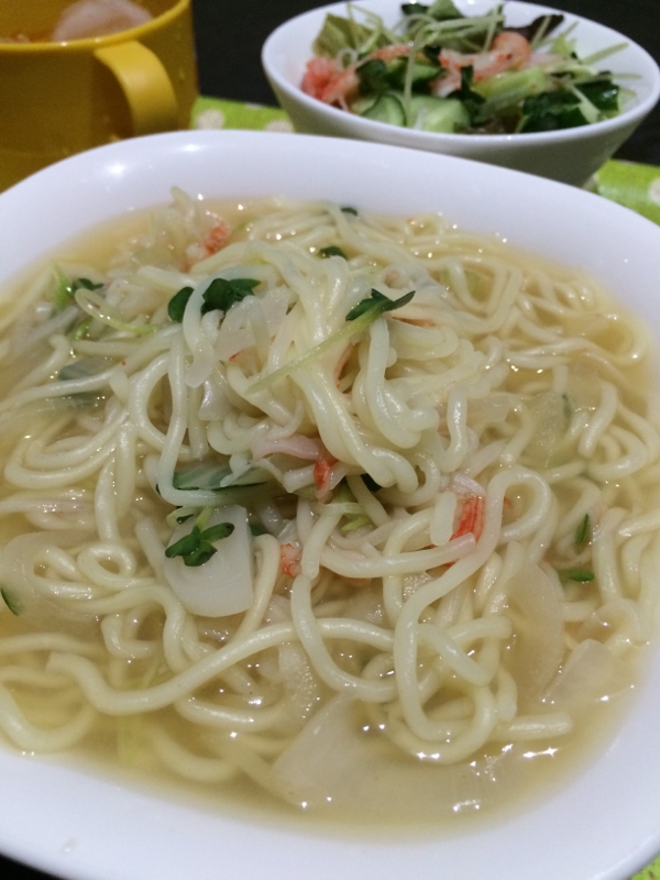 冷やし中華麺で☆ラーメン