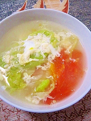 レタスとトマトの中華スープ（西紅柿生菜湯）