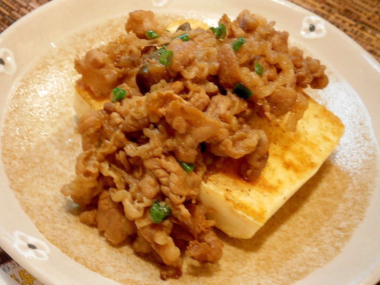焼き肉の豆腐ステーキ