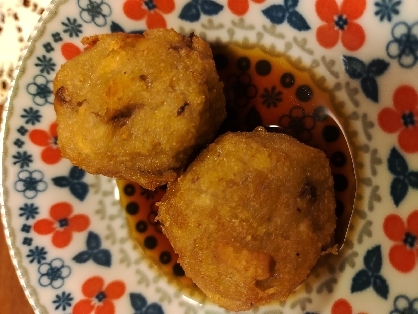 蓮根・椎茸・豆腐のふわふわ揚げだんご