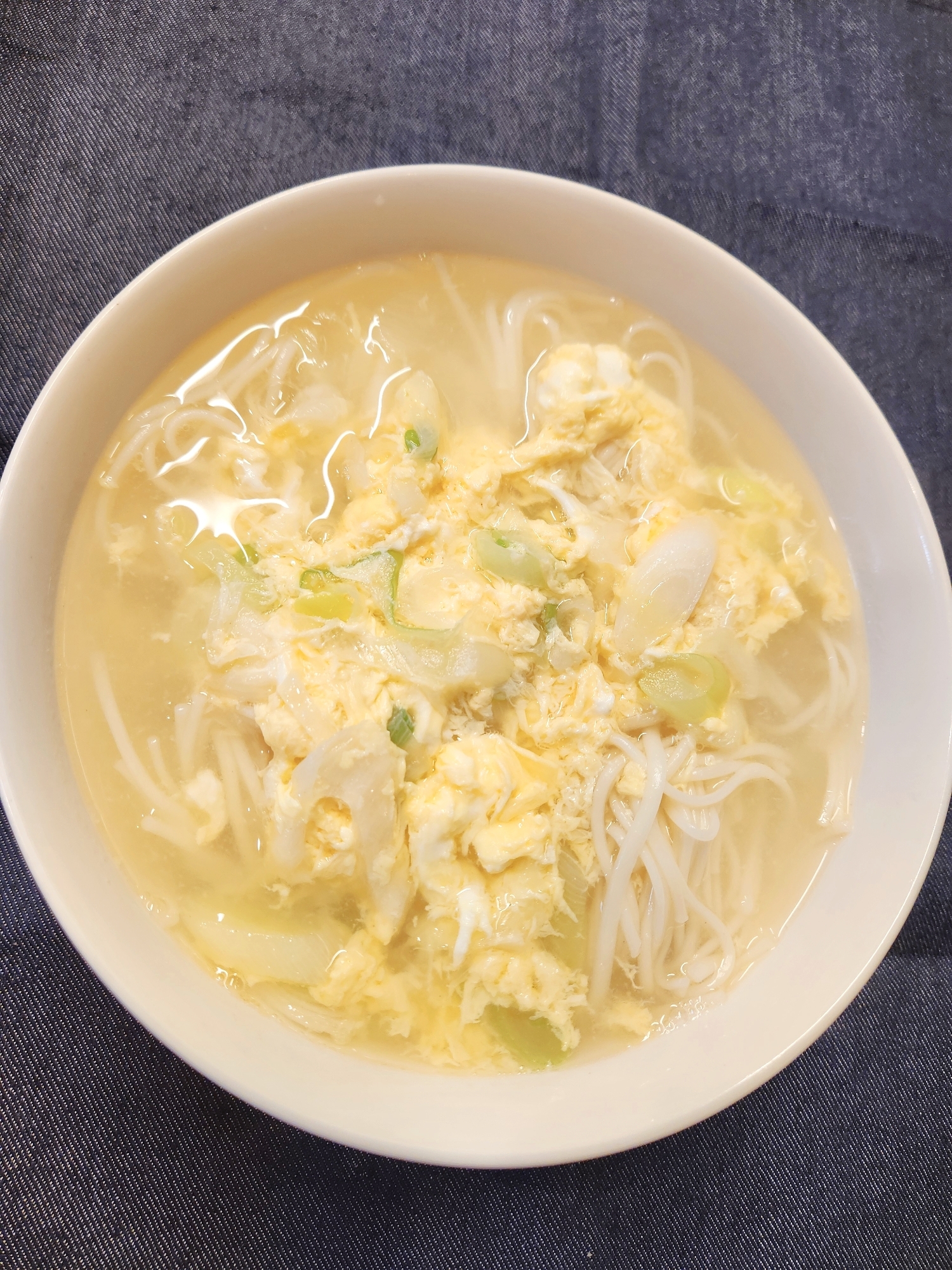 【主食】ネギ卵スープ素麺
