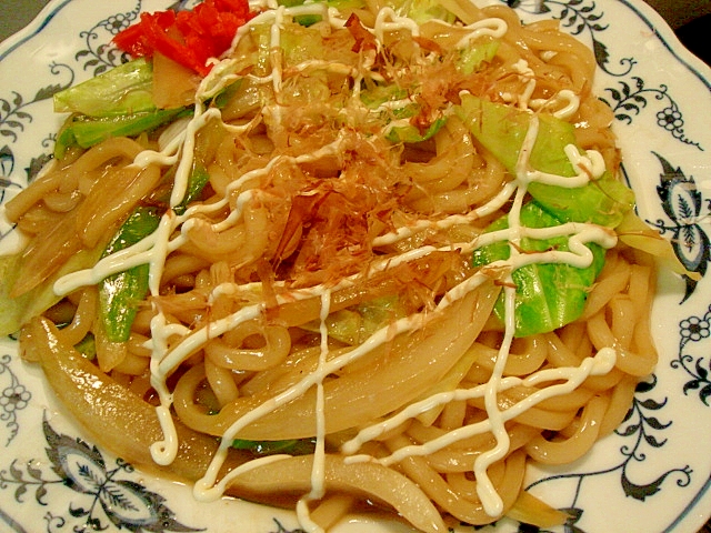 すき焼きの残りで焼きうどん