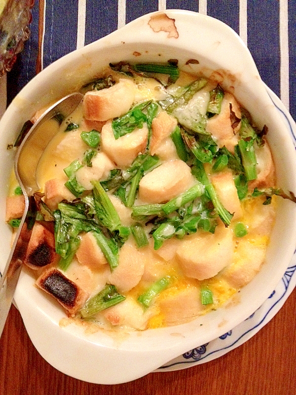 お麩とのらぼう菜の簡単グラタン