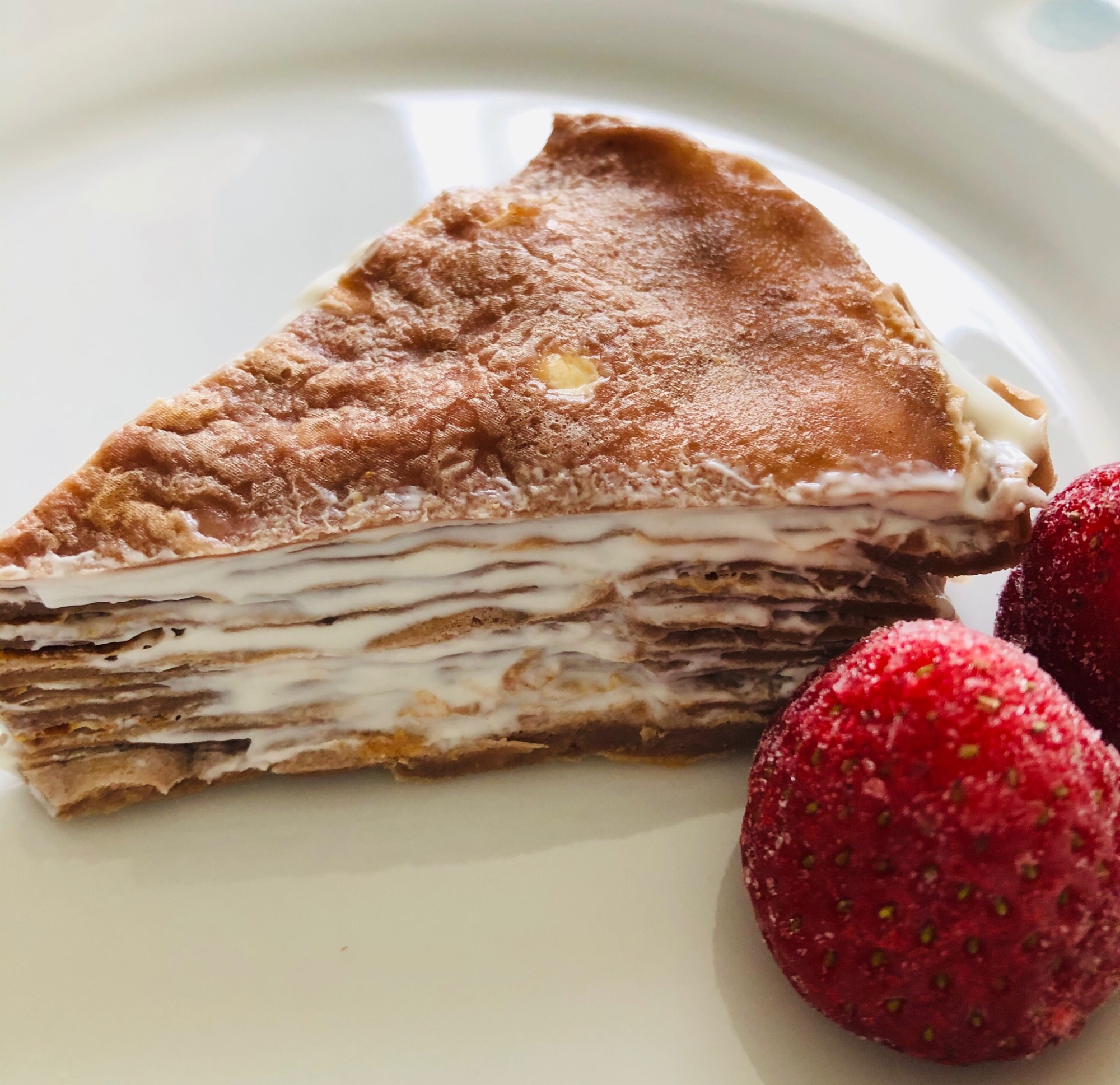 プロテインパンケーキでミルクレープ♪