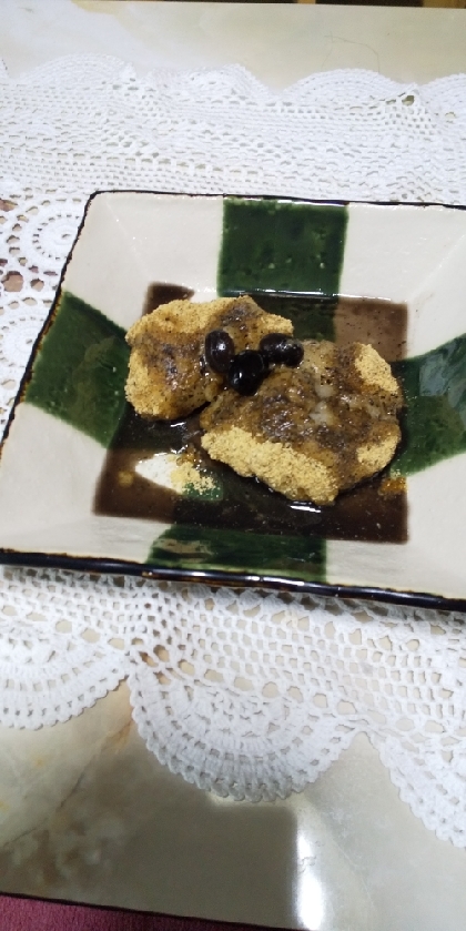 kikiれしぴさん
こんにちは
黒豆の煮汁ときな粉
の風味よく合って
美味しかったです
レシピありがとうございます＼(^-^)／