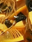 筍もやし葉付きセロリの味噌汁