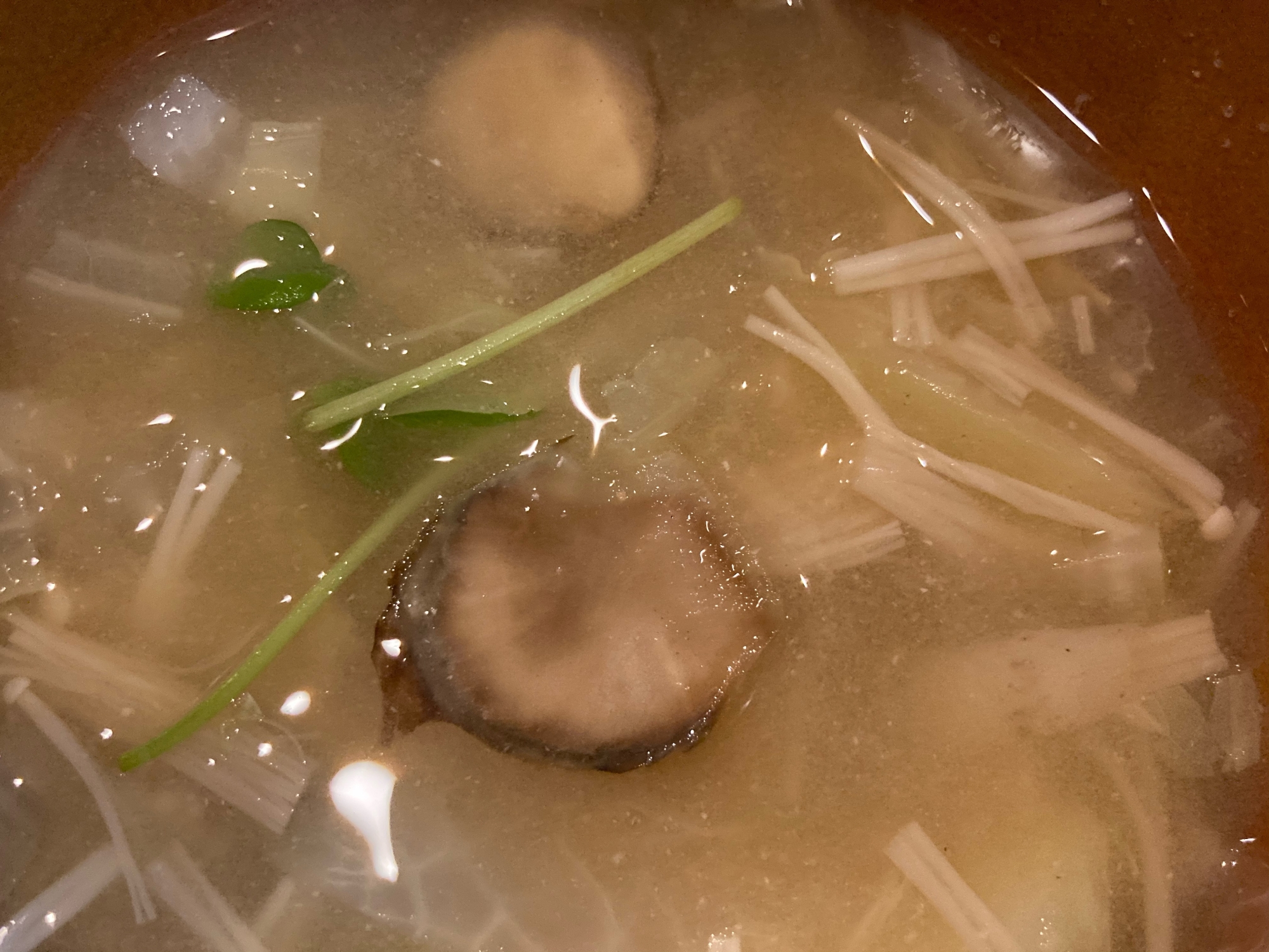 菊芋と大根とえのきと豆苗の味噌汁