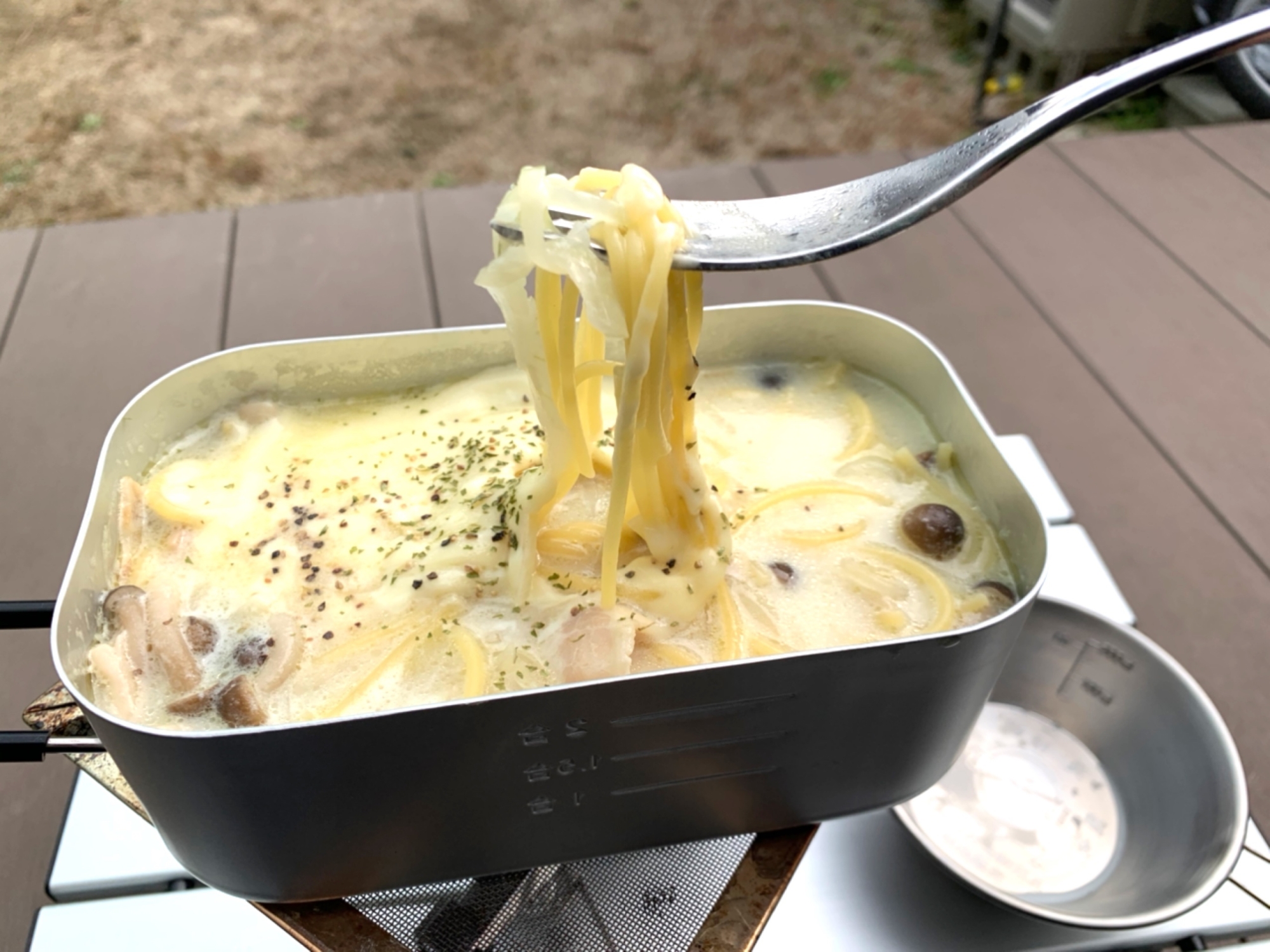 メスティンで作る簡単スープパスタ