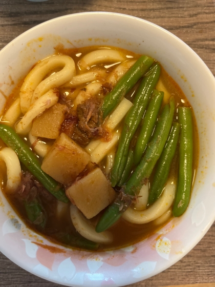 レトルトカレーを使った☆お手軽カレーうどん