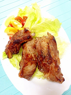 柔らかヘルシー！スペアリブの塩麹蒸し焼き