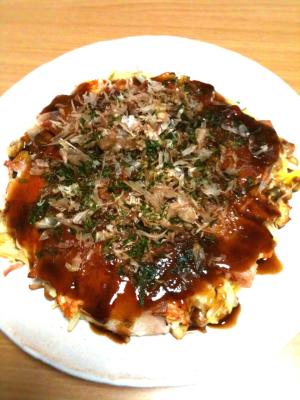 混ぜて焼くだけ♪簡単☆納豆チーズお好み焼き