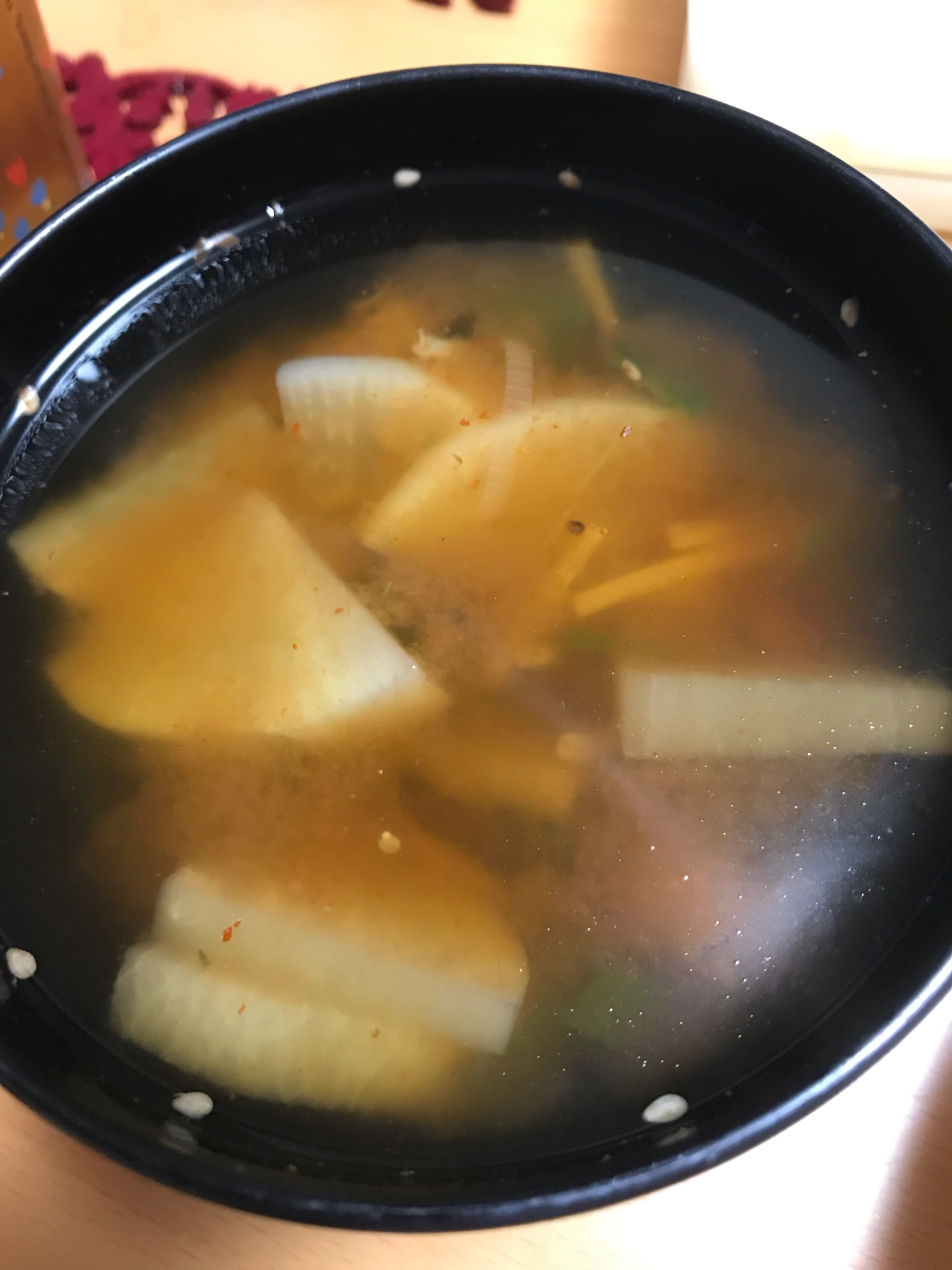 大根の豆板醤スープ
