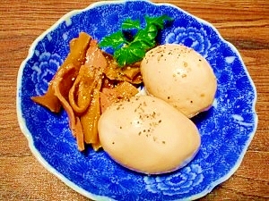 市販のメンマとチャーシューで 味玉 レシピ 作り方 By ブルーボリジ 楽天レシピ