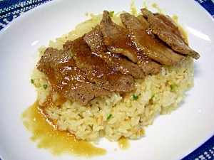 焼き肉用カルビ肉で簡単 ステーキピラフ レシピ 作り方 By Huhuhu13 楽天レシピ