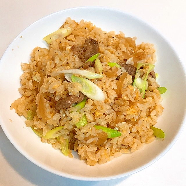 なんでもリメイクシリーズ☆牛丼残りの和風チャーハン