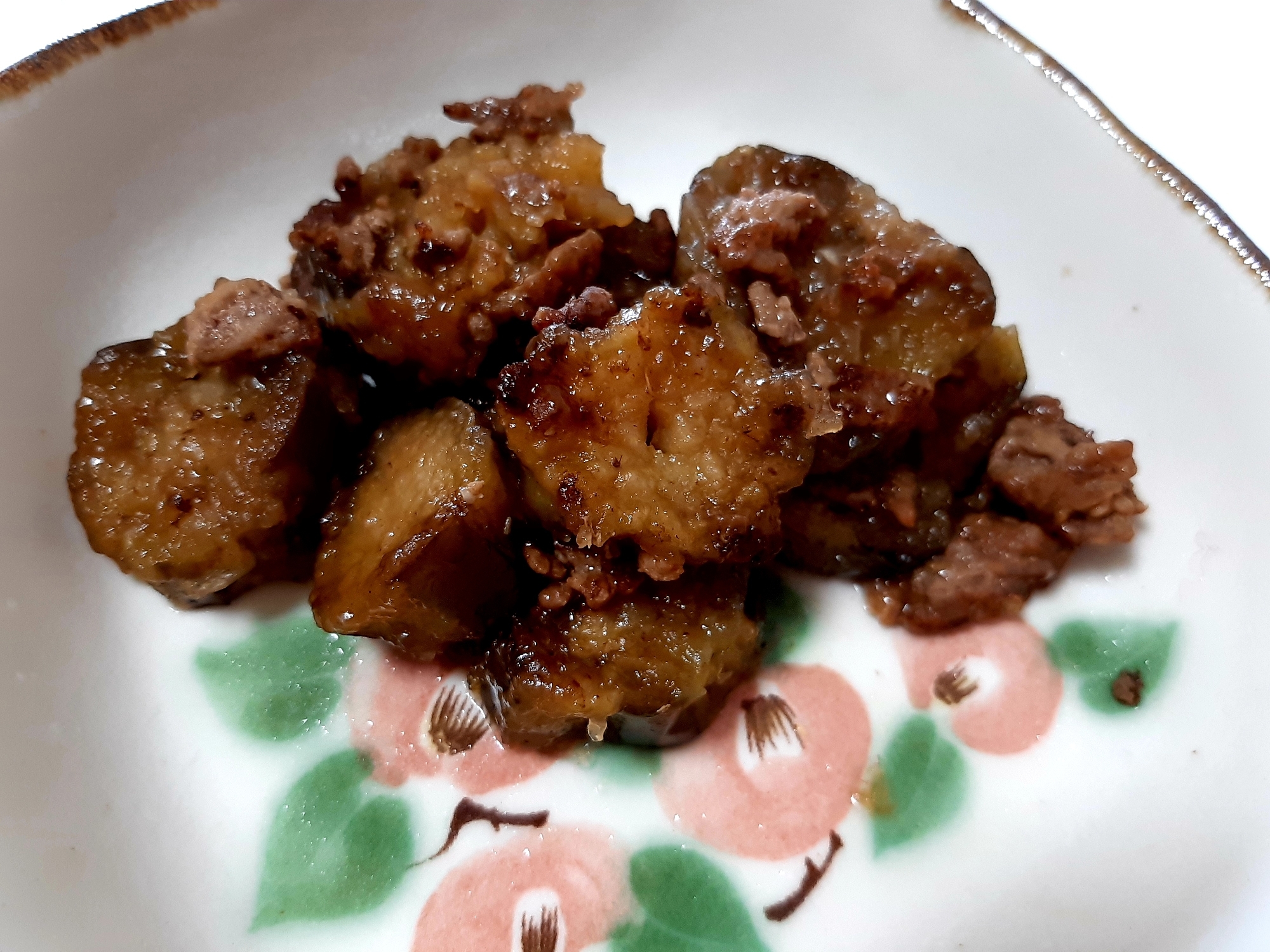 ひき肉と茄子の照り焼き♡