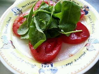トマトとルッコラのシンプルサラダ