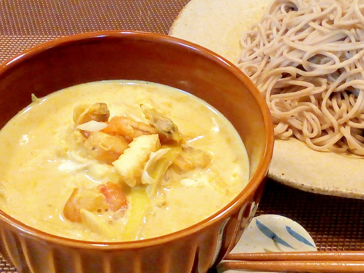 ♪冷やしでも♡豆乳カレーの和風つけ麺スープ♪