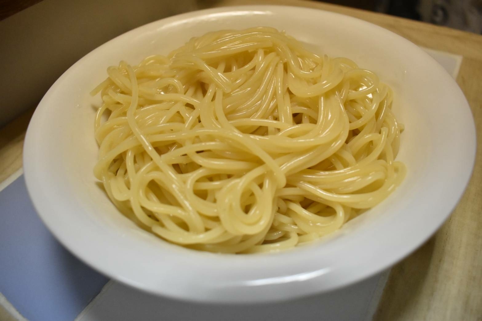 レンジで☆まるで生パスタ！〜水漬けパスタの茹で方〜