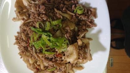 包丁不要♡超特急副菜♡まいたけと豚ひき肉の旨味炒め