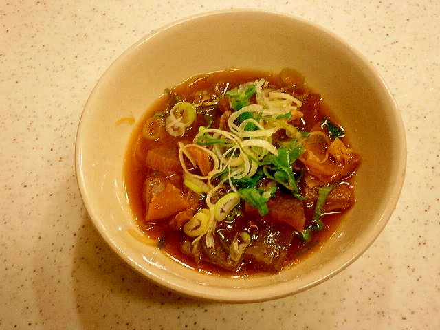 圧力鍋で☆大根とこんにゃく入り牛スジ煮込み☆