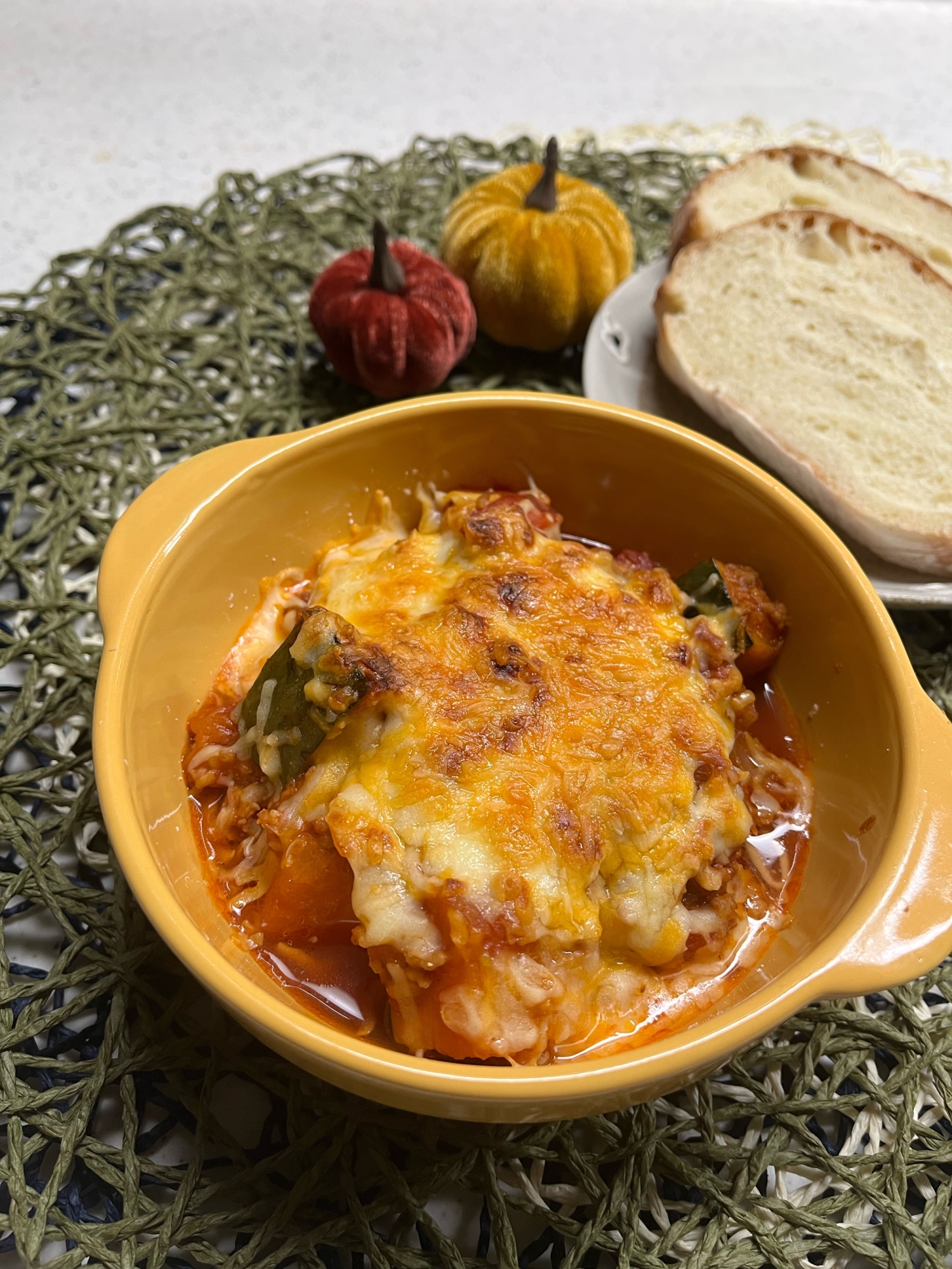 ハロウィンにも♬かぼちゃのミートグラタン